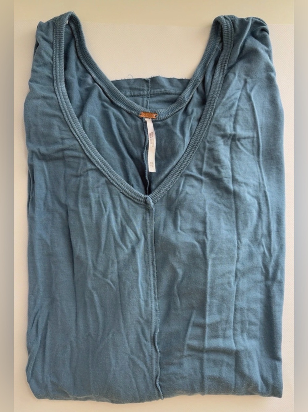 Free People blue long sleeve top